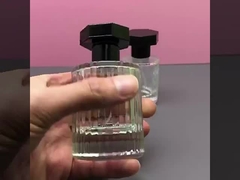 Parfüm-Sprühflasche 50ml vertikaler Streifen der Kappe der Parfümflasche 30ML sechseckige runde